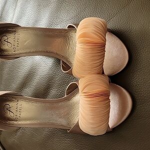 Blush peep toe heels